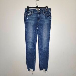 Paige women's verdugo ankle distressed skinny jeans size 27 blue